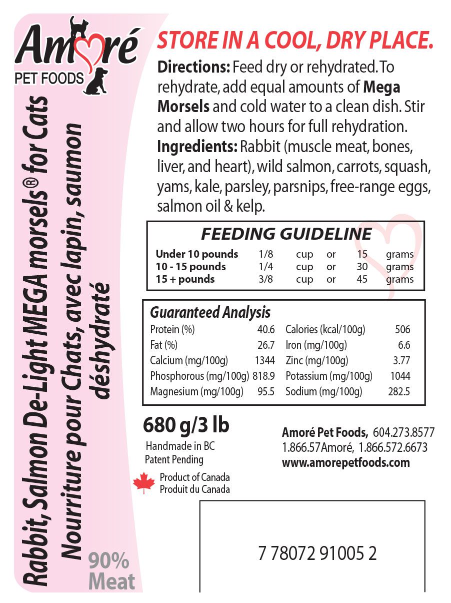 MEGA morsels™ – Rabbit & Salmon (for Cats) | Amore Pet Foods